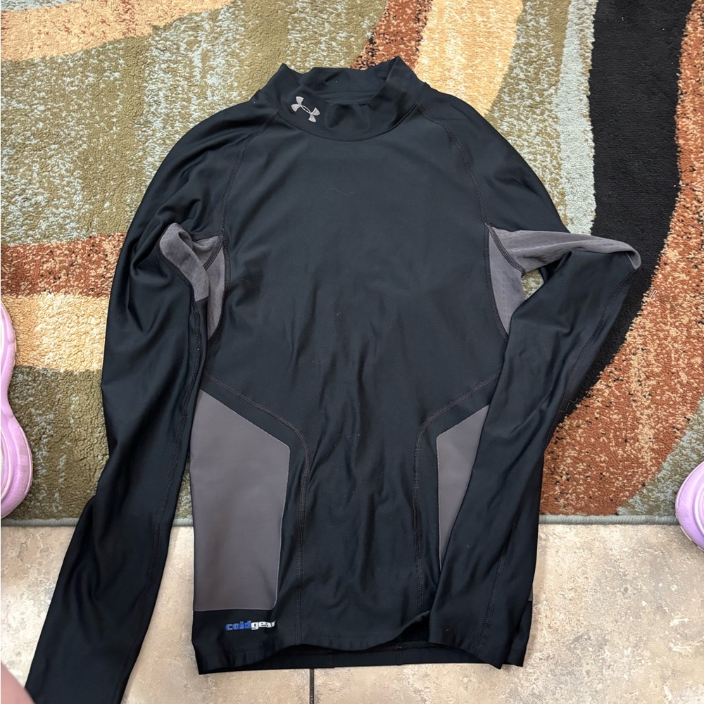 Under Armour Black and Gray ColdGear Compression Long Sleeve